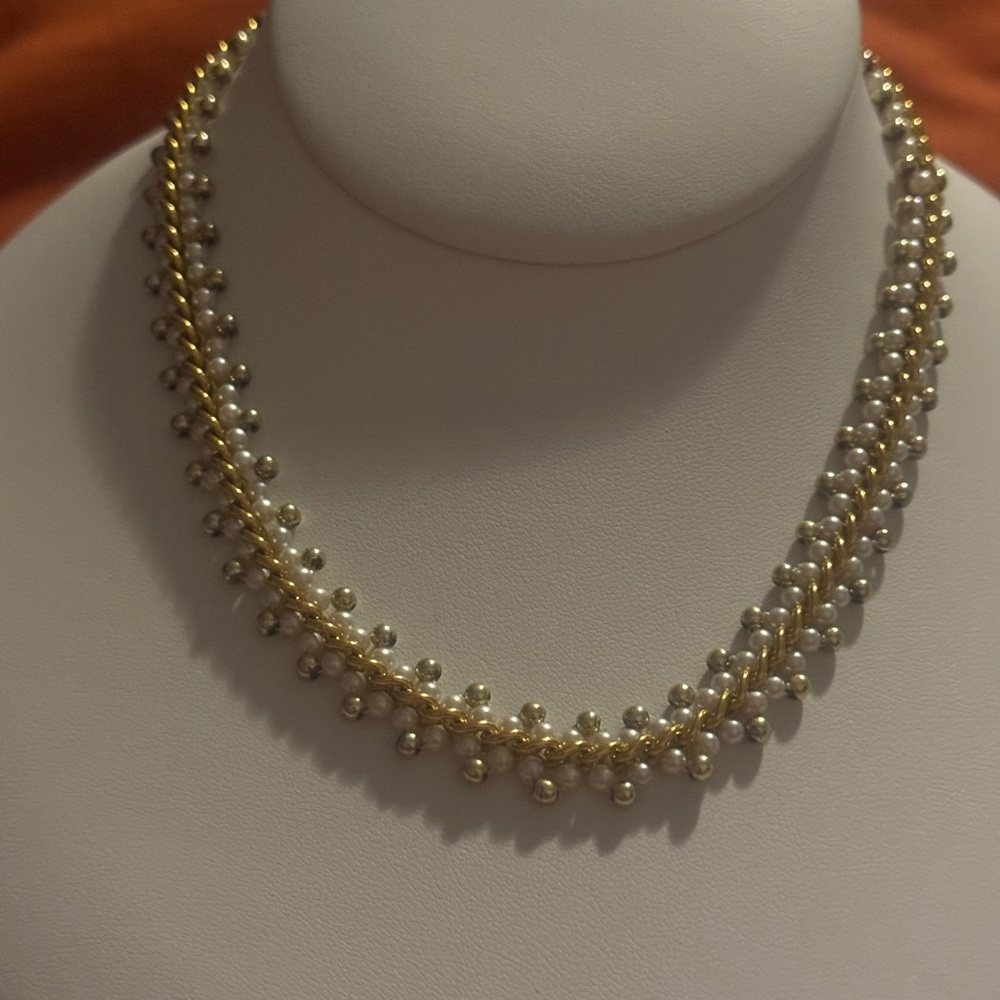 Gold-Tone Beaded Fringe Necklace - Women Jewelry